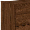 Wall-mounted Bedside Cabinets with LED Lights 2 pcs Brown Oak