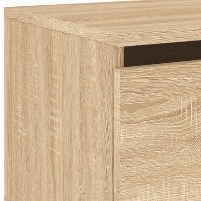 Wall-mounted Bedside Cabinet with LED Lights Sonoma Oak