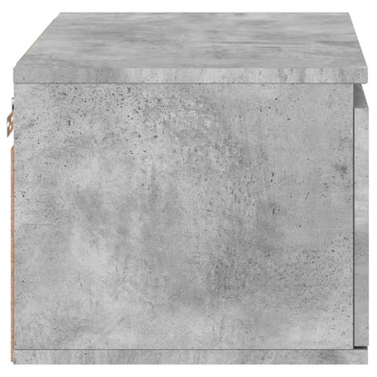 Wall-mounted Bedside Cabinets with LED Lights 2 pcs Concrete Grey