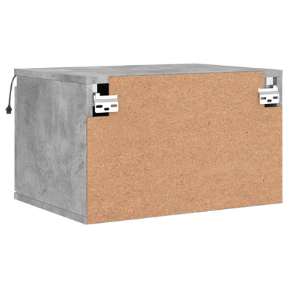 Wall-mounted Bedside Cabinets with LED Lights 2 pcs Concrete Grey