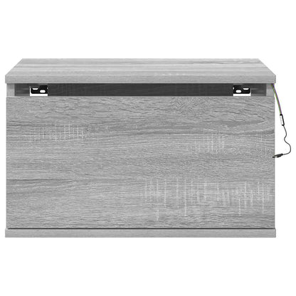 Wall-mounted Bedside Cabinets with LED Lights 2 pcs Grey Sonoma