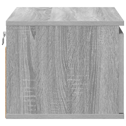 Wall-mounted Bedside Cabinets with LED Lights 2 pcs Grey Sonoma