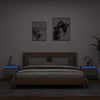 Wall-mounted Bedside Cabinets with LED Lights 2 pcs Grey Sonoma