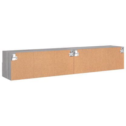 TV Wall Cabinets 2 pcs Grey Sonoma 80x30x30 cm Engineered Wood