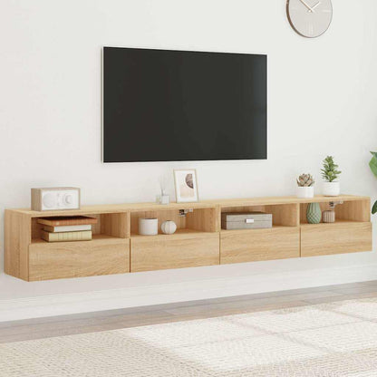 TV Wall Cabinet | Set of 2 | Sonoma oak | Engineered wood | Medium