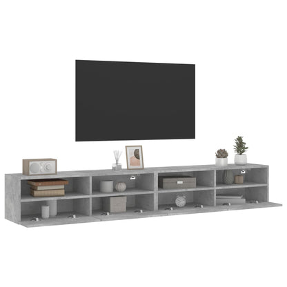 TV Wall Cabinet | Set of 2 | Concrete Grey | Engineered Wood | Medium