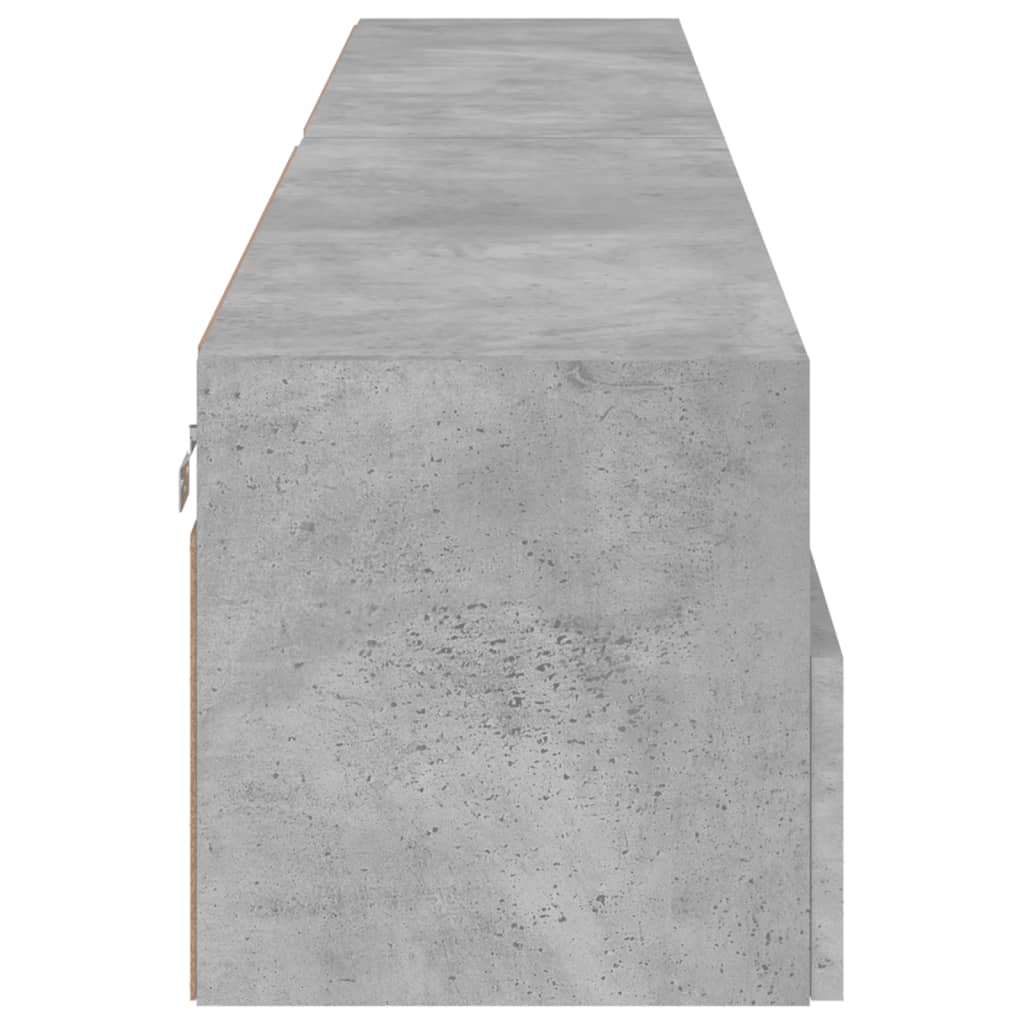 TV Wall Cabinet | Set of 2 | Concrete Grey | Engineered Wood | Medium