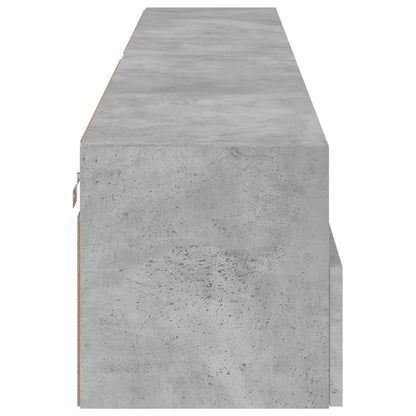 TV Wall Cabinet | Set of 2 | Concrete Grey | Engineered Wood | Medium