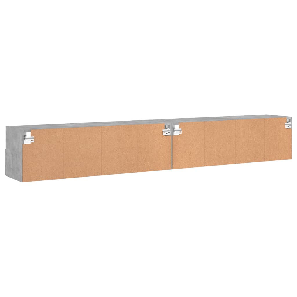 TV Wall Cabinet | Set of 2 | Concrete Grey | Engineered Wood | Medium