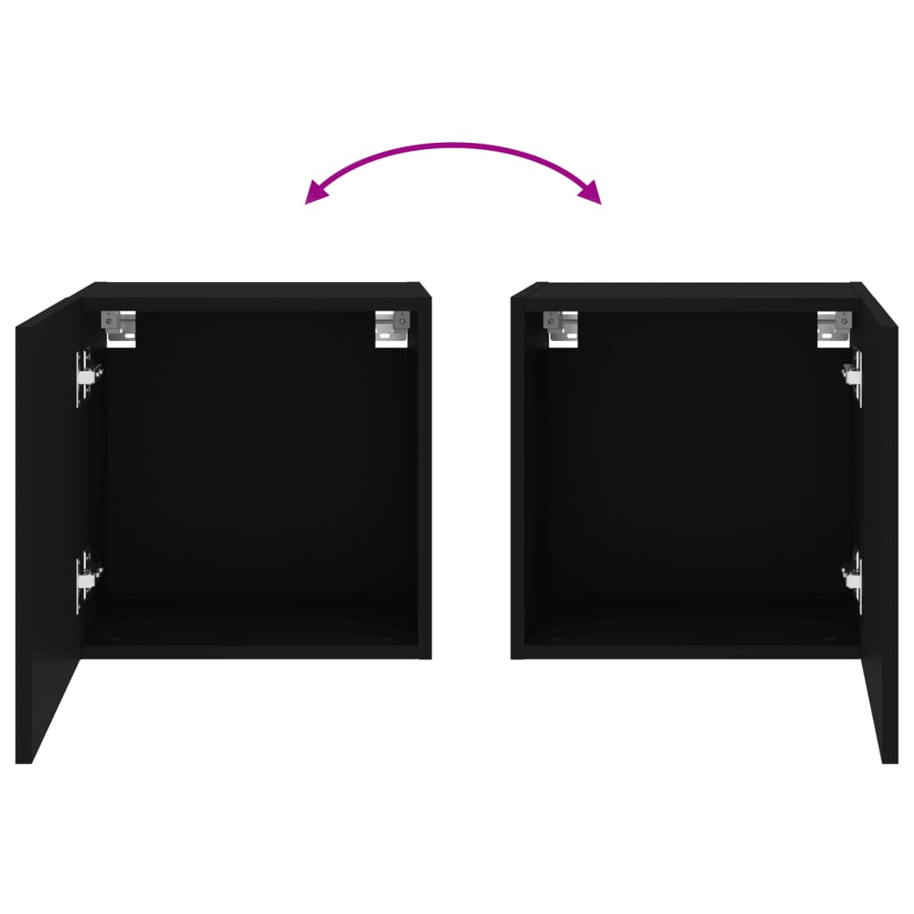 TV Wall Cabinet Black 40.5x30x40 cm Engineered Wood