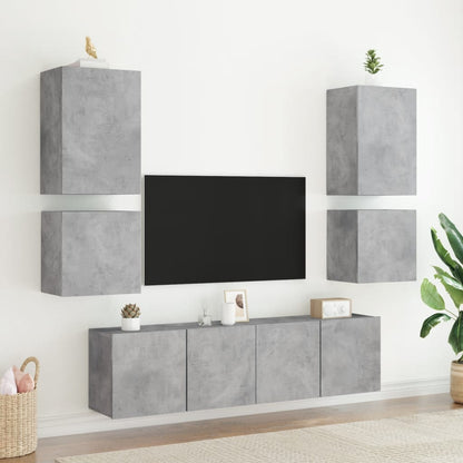 TV Wall Cabinet Concrete Grey 40.5x30x40 cm Engineered Wood