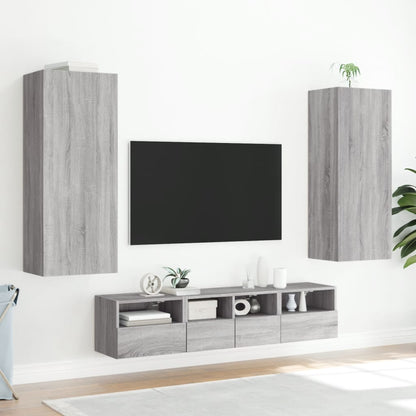 TV Wall Cabinet Grey Sonoma 40.5x30x102 cm Engineered Wood