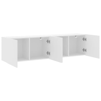 2 Piece Wall-mounted TV Cabinet Set White 80x30x41 cm