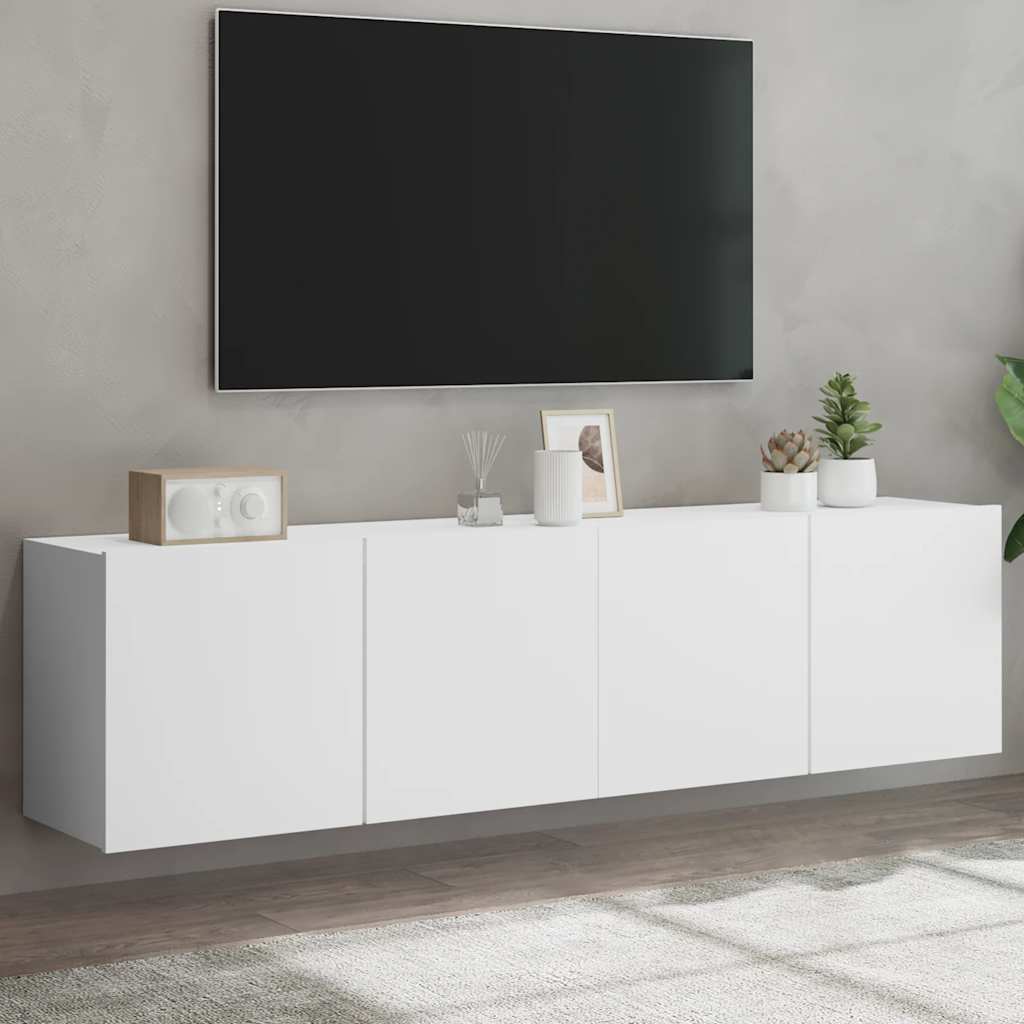 2 Piece Wall-mounted TV Cabinet Set White 80x30x41 cm