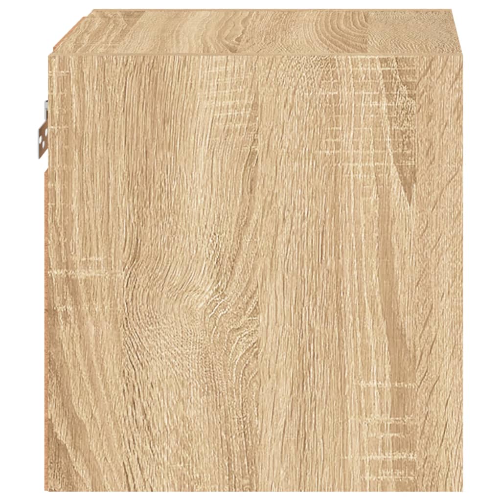 TV Wall Cabinet with LED Lights Sonoma Oak 30x28,5x30 cm