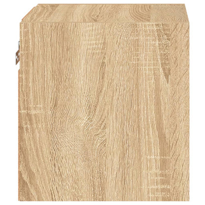 TV Wall Cabinet with LED Lights Sonoma Oak 30x28,5x30 cm