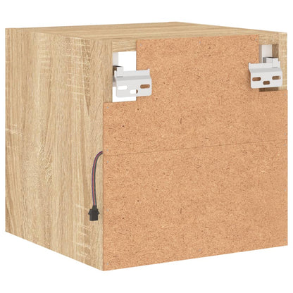 TV Wall Cabinet with LED Lights Sonoma Oak 30x28,5x30 cm