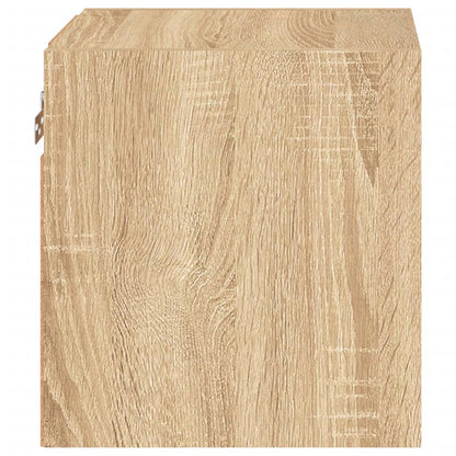 TV Wall Cabinets with LED Lights 2 pcs Sonoma Oak 30x28,5x30 cm