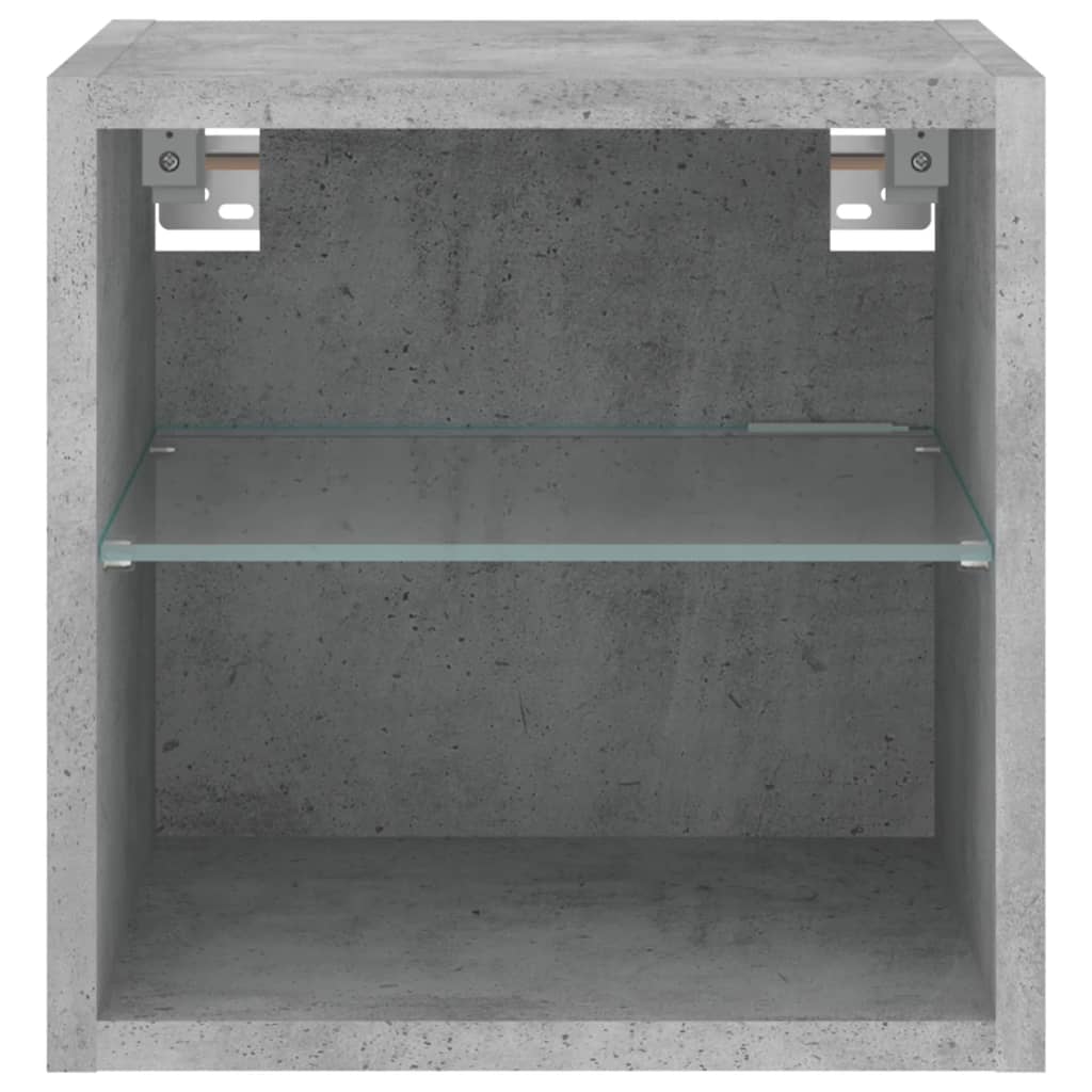 TV Wall Cabinet with LED Lights Concrete Grey 30x28,5x30 cm