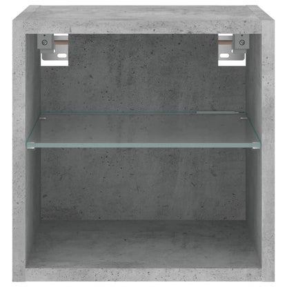 TV Wall Cabinet with LED Lights Concrete Grey 30x28,5x30 cm