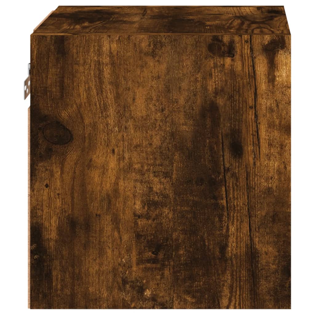 TV Wall Cabinets with LED Lights 2 pcs Smoked Oak 30x28,5x30 cm