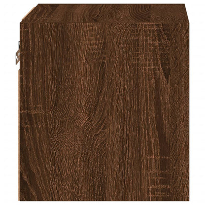 TV Wall Cabinet with LED Lights Brown Oak 30x28,5x30 cm