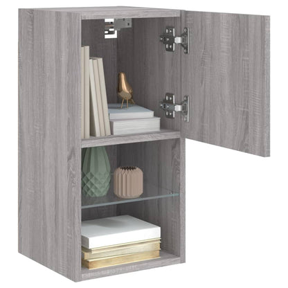 TV Cabinets with LED Lights 2 pcs Grey Sonoma 30.5x30x60 cm