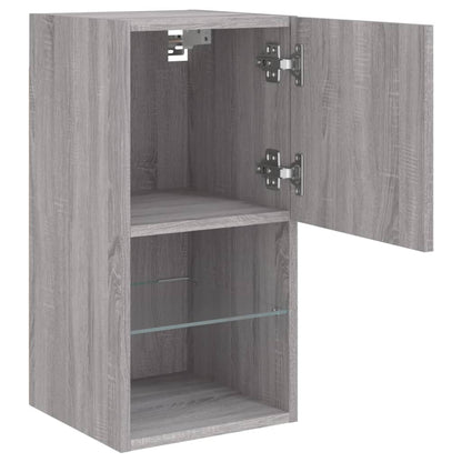 TV Cabinets with LED Lights 2 pcs Grey Sonoma 30.5x30x60 cm