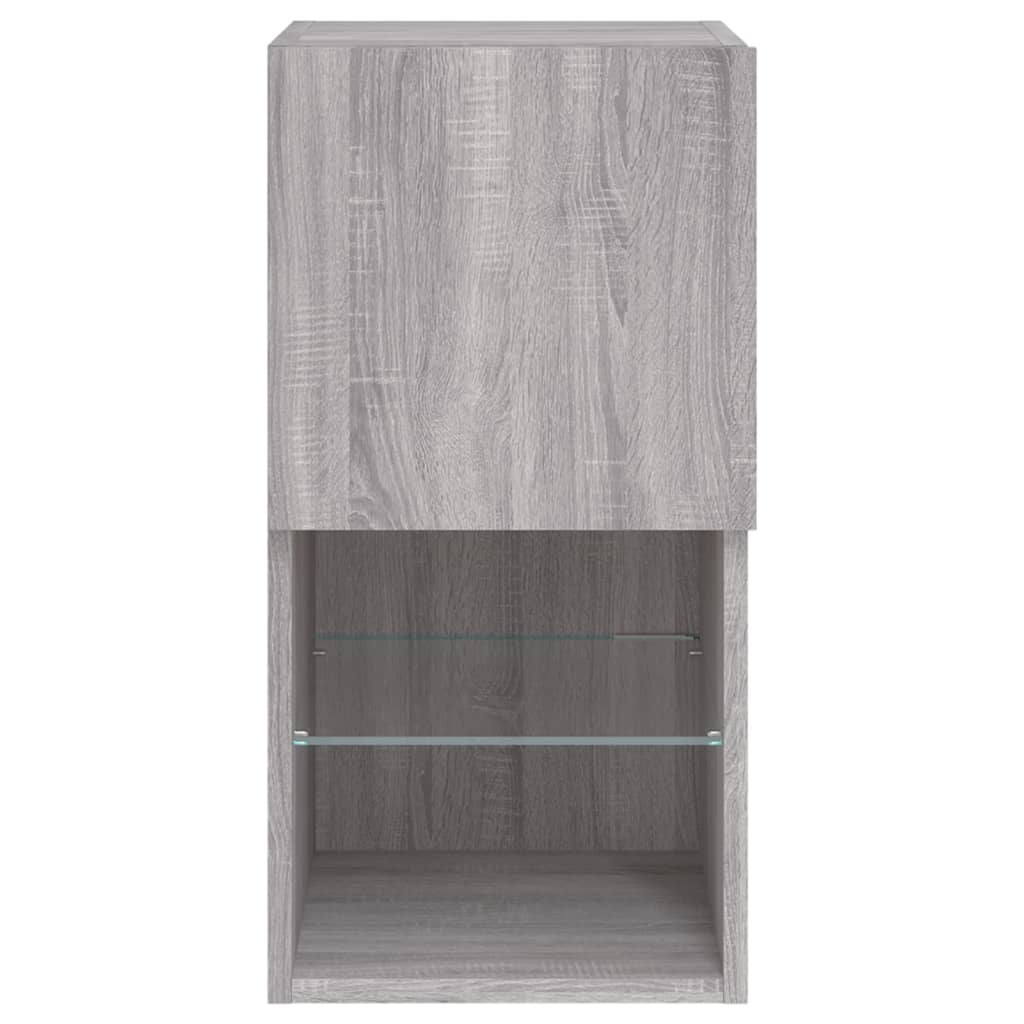 TV Cabinets with LED Lights 2 pcs Grey Sonoma 30.5x30x60 cm