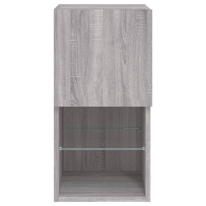 TV Cabinets with LED Lights 2 pcs Grey Sonoma 30.5x30x60 cm