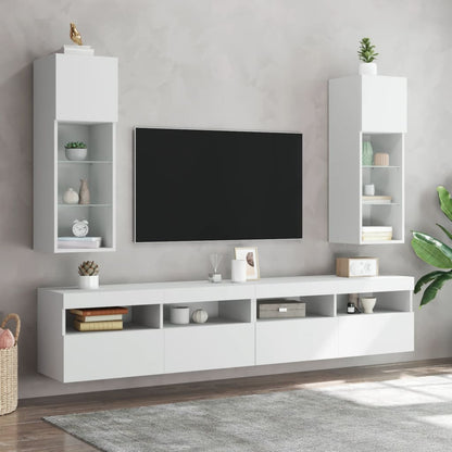 TV Cabinet | White | Engineered wood, glass | 30.5x30x90 cm | TV Cabinet