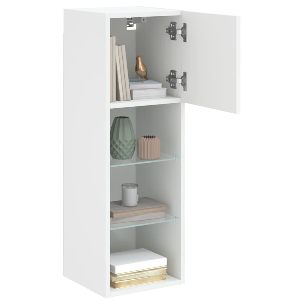 TV Cabinet | White | Engineered wood, glass | 30.5x30x90 cm | TV Cabinet