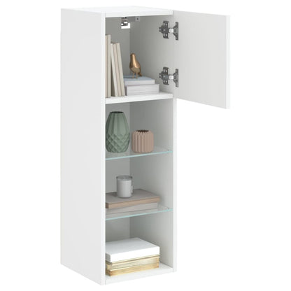 TV Cabinet | White | Engineered wood, glass | 30.5x30x90 cm | TV Cabinet