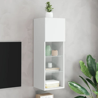 TV Cabinet | White | Engineered wood, glass | 30.5x30x90 cm | TV Cabinet