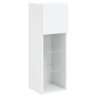 2 Piece TV Cabinet Set with LED Lights White 30,5x30x90 cm