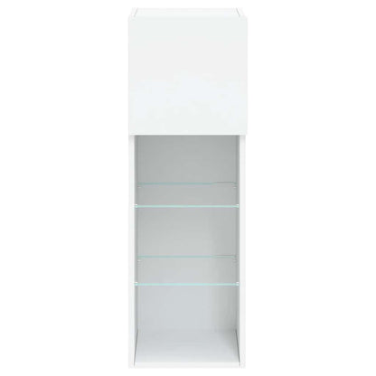 2 Piece TV Cabinet Set with LED Lights White 30,5x30x90 cm