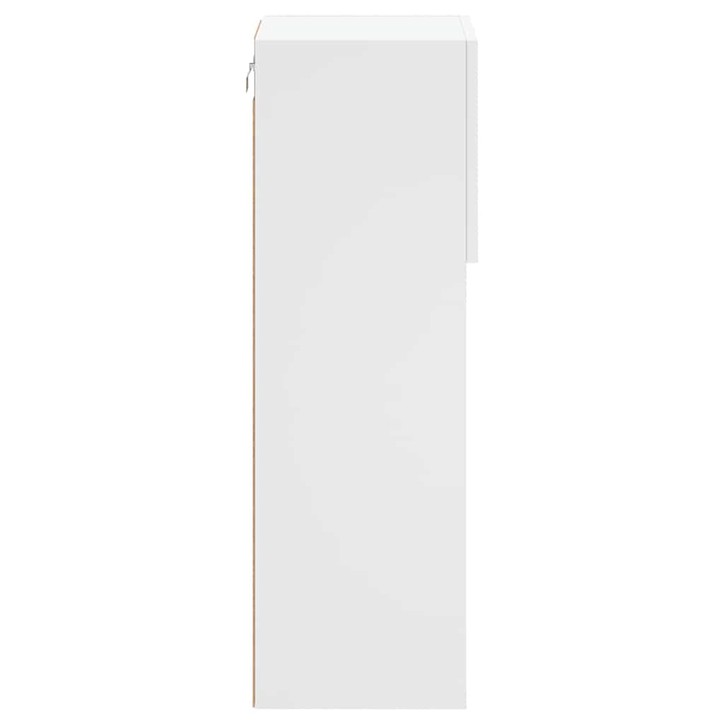 2 Piece TV Cabinet Set with LED Lights White 30,5x30x90 cm