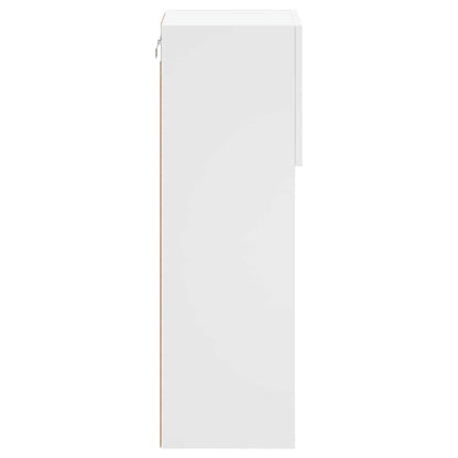 2 Piece TV Cabinet Set with LED Lights White 30,5x30x90 cm