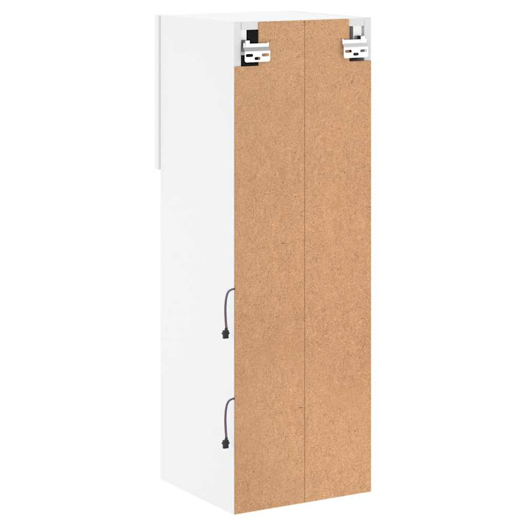 2 Piece TV Cabinet Set with LED Lights White 30,5x30x90 cm