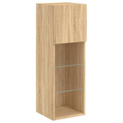 TV Cabinet with LED Lights Sonoma Oak 30.5x30x90 cm