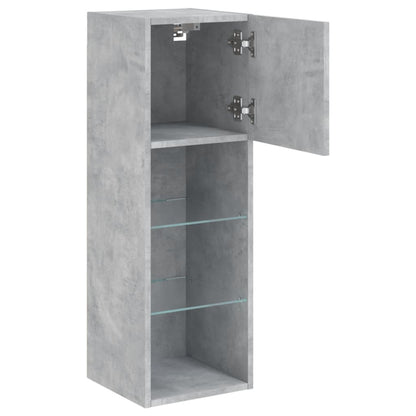 TV Cabinet with LED Lights Concrete Grey 30,5x30x90 cm