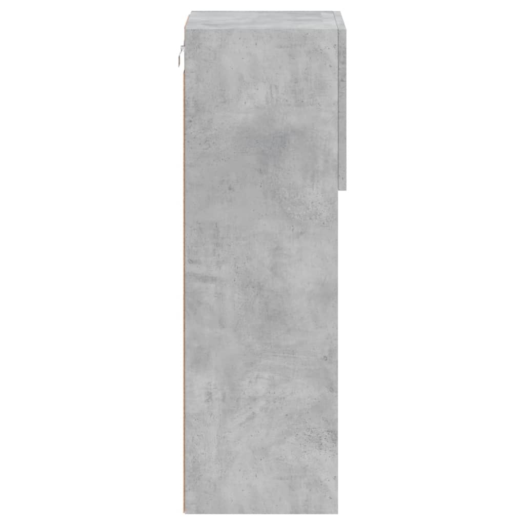TV Cabinet with LED Lights Concrete Grey 30,5x30x90 cm