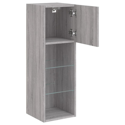 TV Cabinets with LED Lights 2 pcs Grey Sonoma 30.5x30x90 cm