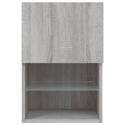 TV Cabinets with LED Lights 2 pcs Grey Sonoma 40.5x30x60 cm