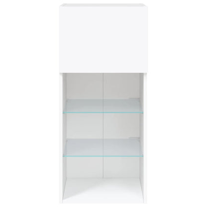 TV Cabinets with LED Lights 2 pcs White 40.5x30x90 cm