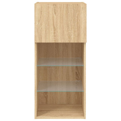 TV Cabinets with LED Lights 2 pcs Sonoma Oak 40.5x30x90 cm