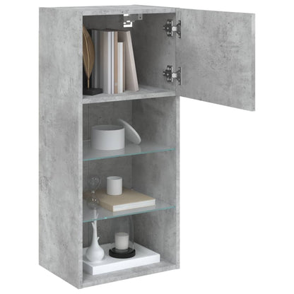 TV Cabinets with LED Lights 2 pcs Concrete Grey 40.5x30x90 cm
