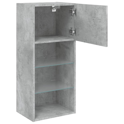 TV Cabinets with LED Lights 2 pcs Concrete Grey 40.5x30x90 cm