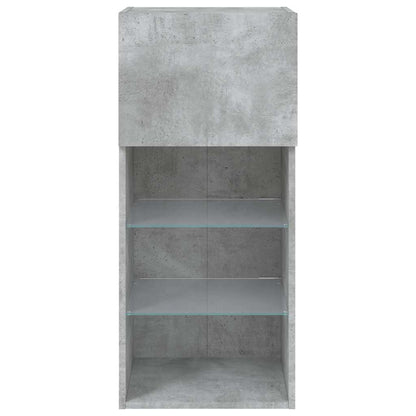 TV Cabinets with LED Lights 2 pcs Concrete Grey 40.5x30x90 cm
