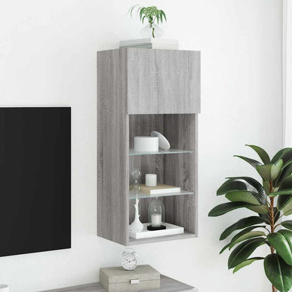 TV Cabinet with LED Lights Grey Sonoma 40.5x30x90 cm
